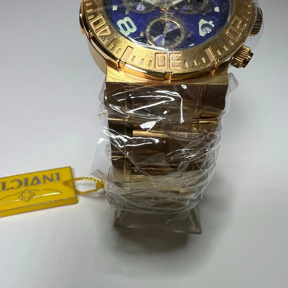 Invicta Mens Reserve 18KT Gold Plated Model 6758 Swiss Quartz Watch